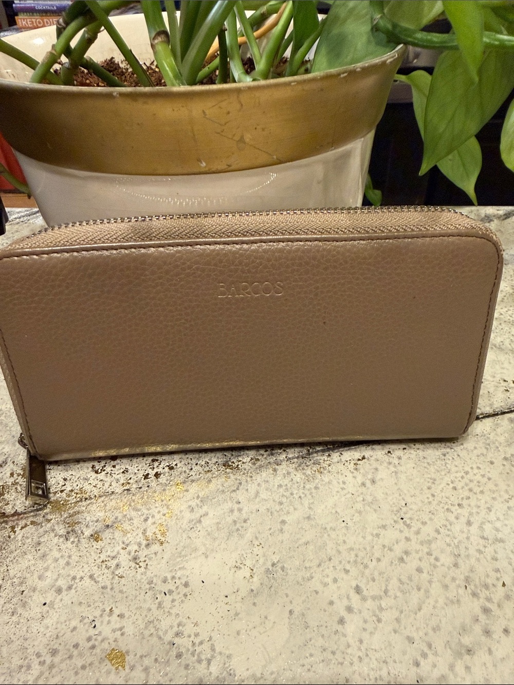 Barcos Taupe Zip Around Wallet